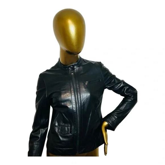 Dolce & Gabanna Black Leather Women's Jacket - Picture 3 of 7